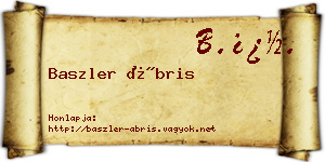 Baszler Ábris névjegykártya